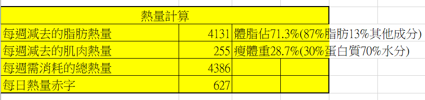 每日熱量赤字